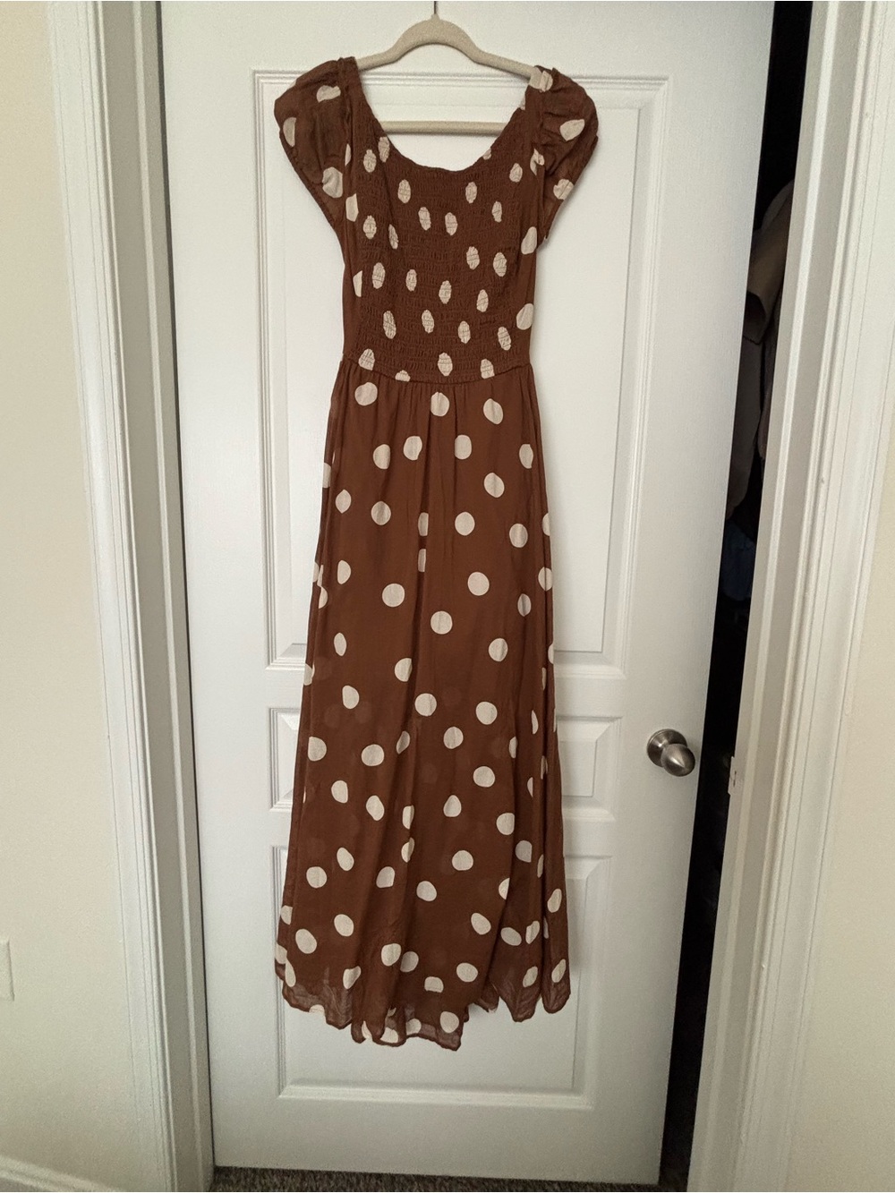 Brown Polka Dot Maxi Dress - Free People